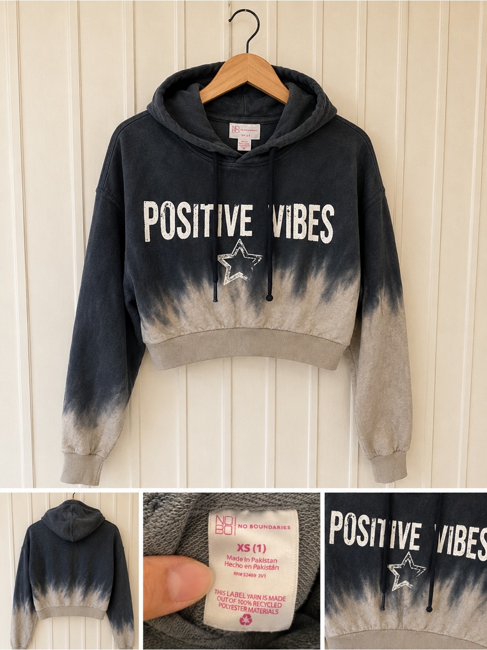 Crop sweater tie dye style navy blue size XS​​​​​​​​​